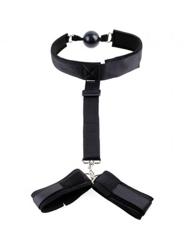 OHMAMA FETISH NEOPRENE GAG WITH HAND CUFFS