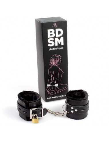 SECRETPLAY BLACK BONDAGE HANDCUFFS - BDSM COLLECTION