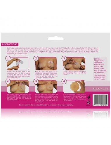 BYE-BRA BREAST LIFT + SILICONE NIPPLE COVERS CUP F-H