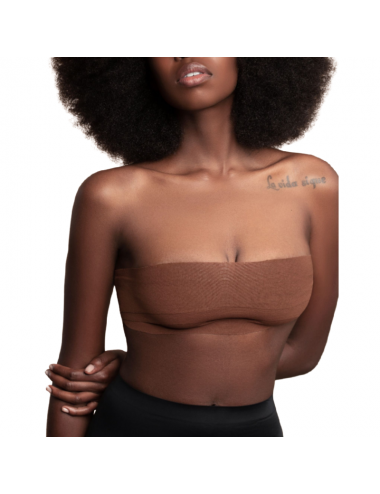 BYE BRA BODY TAPE 5M X 6.5 CM + 3 PAIRS OF SATIN NIPPLE COVERS DARK BROWN