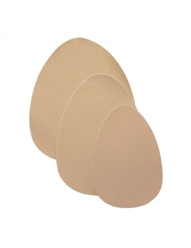 BYE BRA BREAST LIFT PADS + 3 PAIRS OF SATIN NIPPLE COVERS - BEIGE SIZE D-F