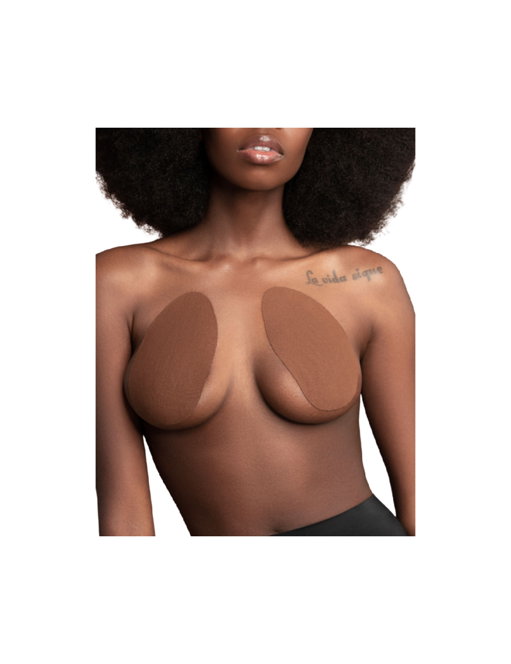 BYE BRA BREAST LIFT PADS + 3 PAIRS OF SATIN NIPPLE COVERS - DARK BROWN SIZE D-F BYE BRA BREAST LIFT PADS + 3 PAIRS OF SATIN NIPPLE COVERS - DARK BROWN SIZE D-F