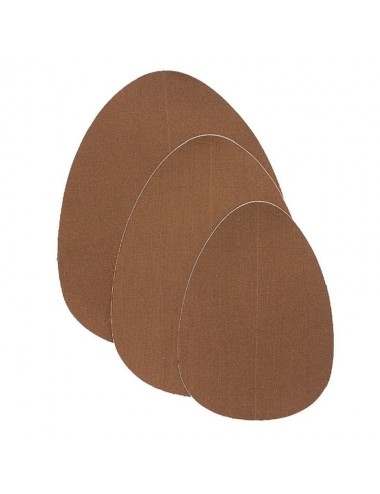BYE BRA BREAST LIFT PADS + 3 PAIRS OF SATIN NIPPLE COVERS - DARK BROWN SIZE D-F