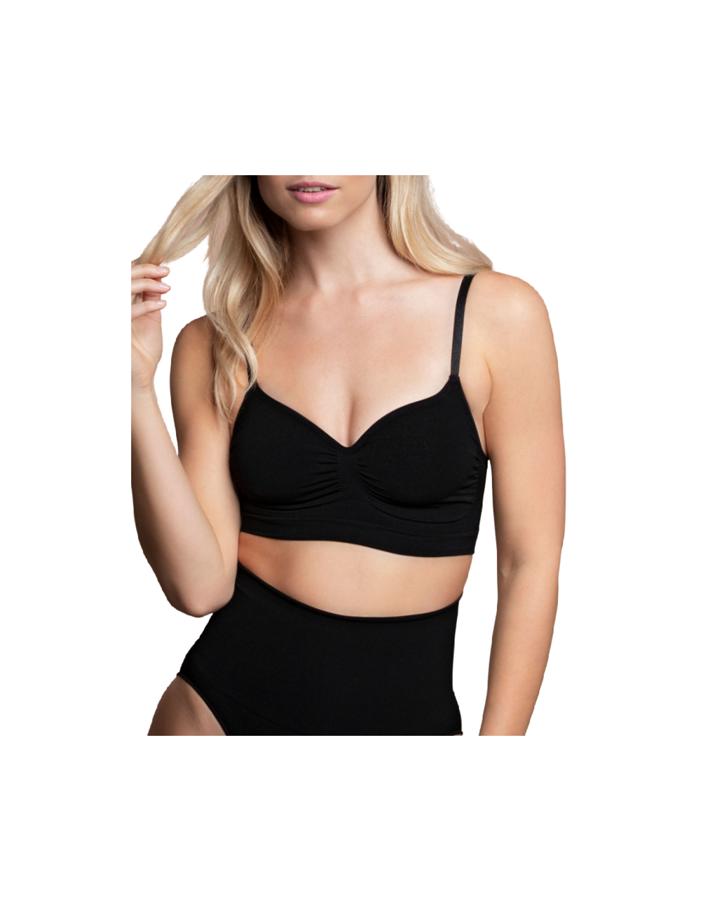 BYE BRA SEAMLESS BRA MEDIUM CONTROL - BLACK L BYE BRA SEAMLESS BRA MEDIUM CONTROL - BLACK L