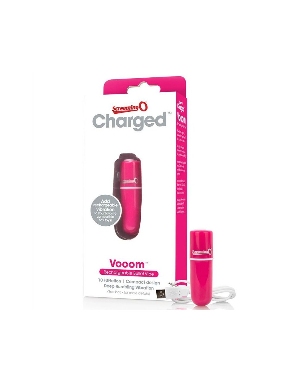 SCREAMING O RECHARGEABLE VIBRATING BULLET VOOOM PINK
