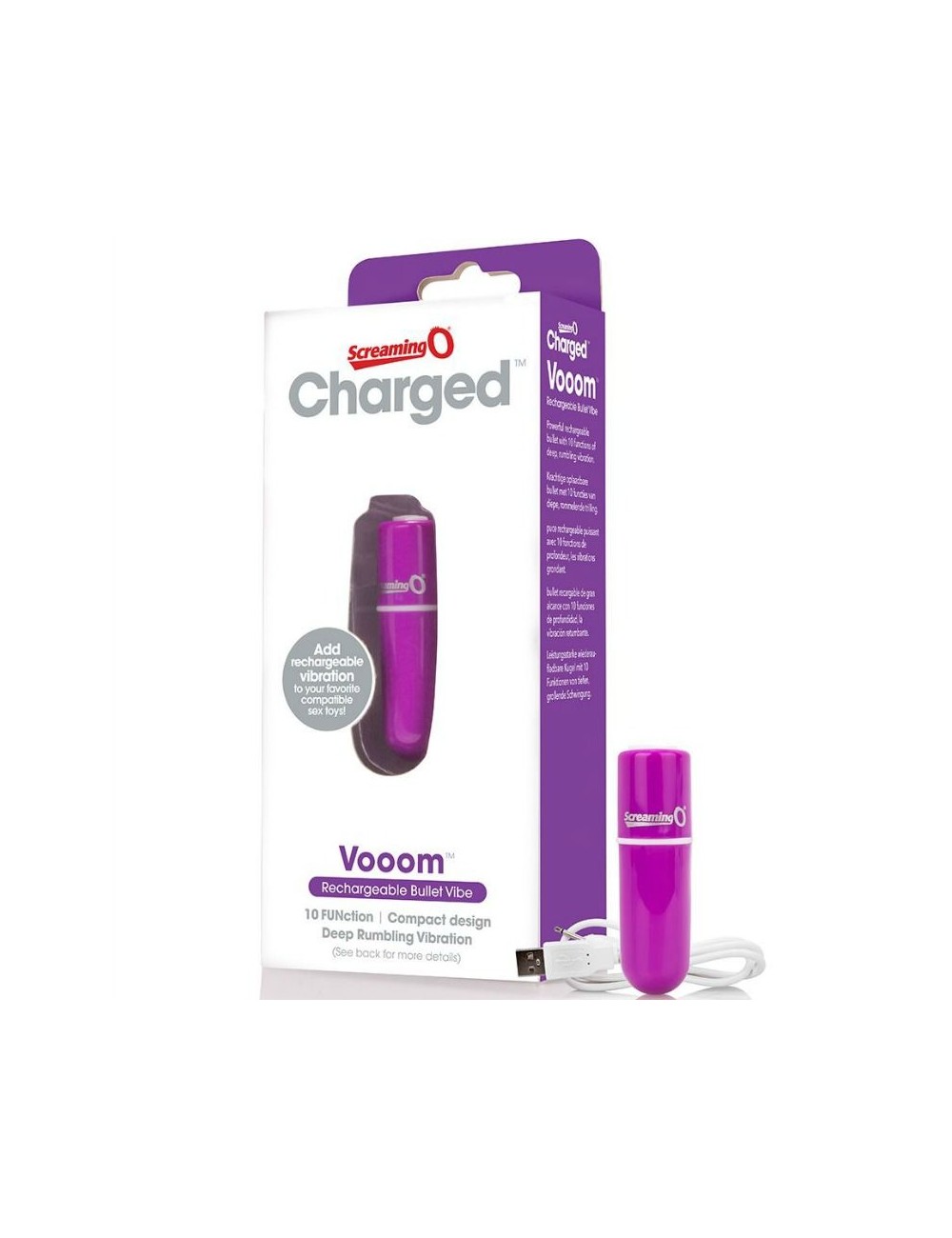SCREAMING O RECHARGEABLE VIBRATING BULLET VOOOM PURPLE