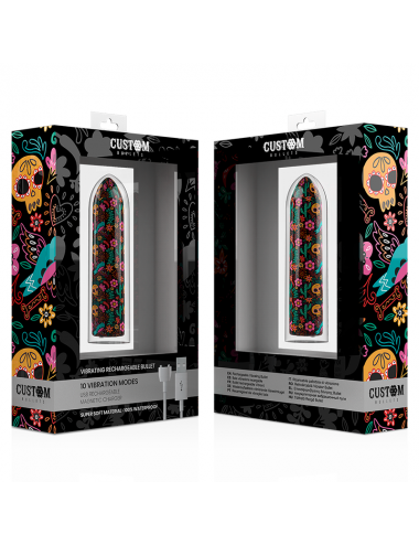 CUSTOM BULLETS RECHARGEABLE SKULL MAGNETIC BULLET 10 INTENSITIES