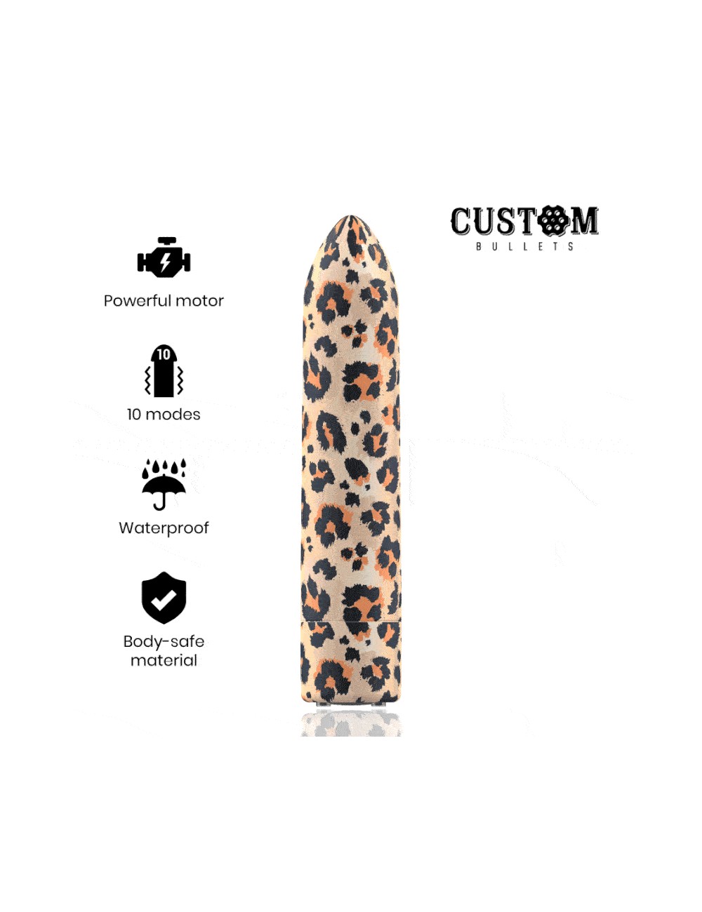 CUSTOM BULLETS LEOPARD MAGNETIC BULLET 10 INTENSITIES