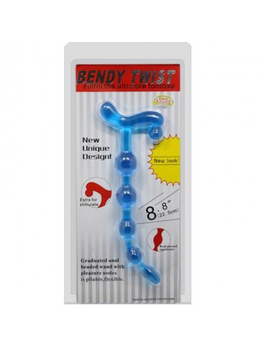 BENDY TWIST ANAL BEADS BLUE