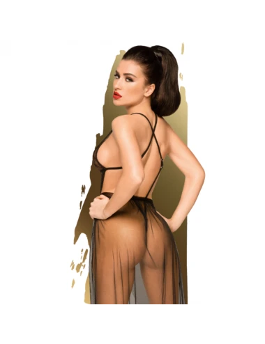 PENTHOUSE PEIGNOIR BEST FOREPLAY - BLACK L/XL
