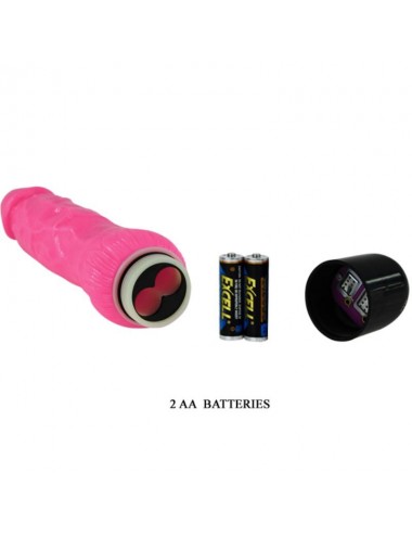 COLORFUL SEX REALISTIC VIBRATOR PINK 24 CM