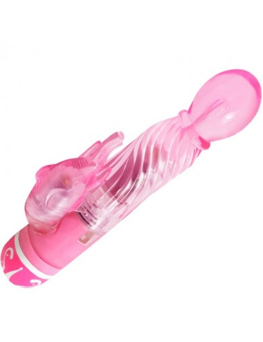 BAILE VIBRATORS MULTISPEED VIBRATOR WITH CLIT STIMULATOR PINK