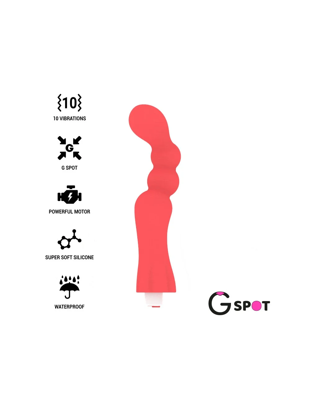 G-SPOT GOHAN G-SPOT VIBRATOR LIGHT RED G-SPOT GOHAN G-SPOT VIBRATOR LIGHT RED