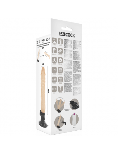 BASECOCK - REALISTIC VIBRATOR REMOTE CONTROL FLESH 20 CM -O- 4 CM