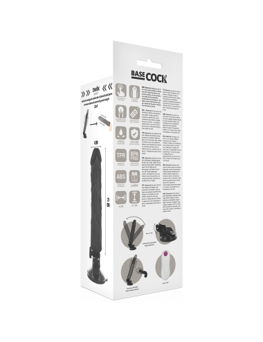 BASECOCK - REALISTIC VIBRATOR REMOTE CONTROL BLACK 21 CM -O- 4 CM