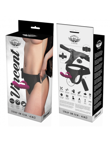 HARNESS ATTRACTION - RNES VIBRATOR RABBIT VINCENT 15 CM -O- 4 CM