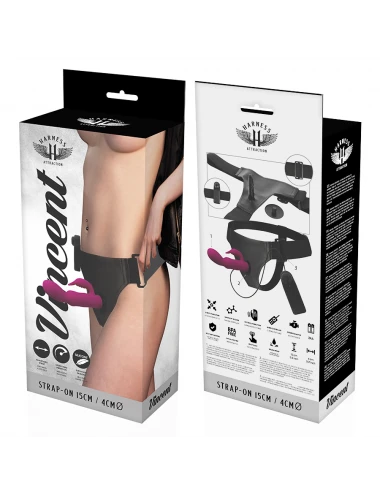 HARNESS ATTRACTION - RNES VIBRATOR RABBIT VINCENT 15 CM -O- 4 CM
