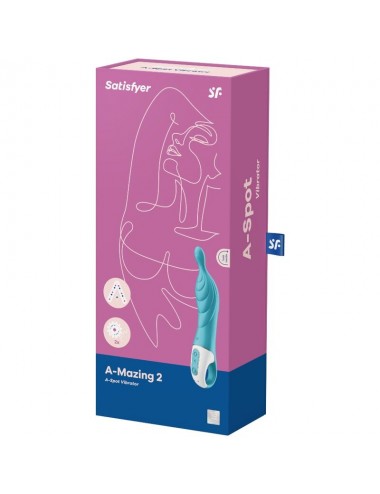 SATISFYER A-MAZING 2 A-SPOT VIBRATOR - TURQUOISE