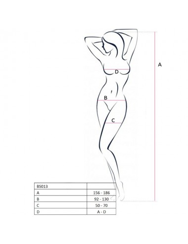 PASSION WOMAN BS013 BODYSTOCKING WHITE ONE SIZE