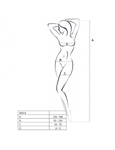 PASSION WOMAN BS014 BODYSTOCKING WHITE ONE SIZE