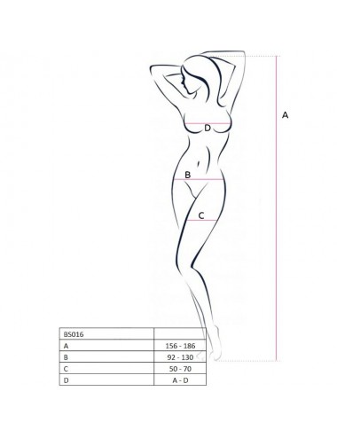 PASSION WOMAN BS016 BODYSTOCKING RED ONE SIZE