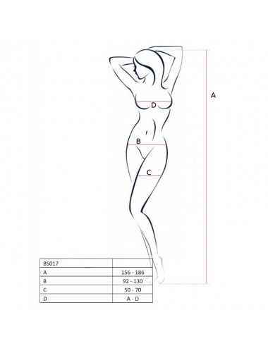 PASSION WOMAN BS017 BODYSTOCKING WHITE ONE SIZE