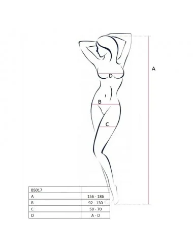 PASSION WOMAN BS017 BODYSTOCKING WHITE ONE SIZE
