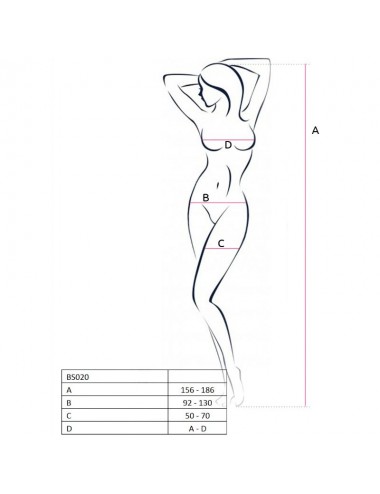 PASSION WOMAN BS020 BODYSTOCKING BLACK ONE SIZE