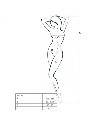 PASSION WOMAN BS020 BODYSTOCKING WHITE ONE SIZE