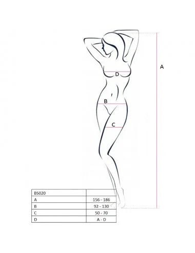 PASSION WOMAN BS020 BODYSTOCKING WHITE ONE SIZE