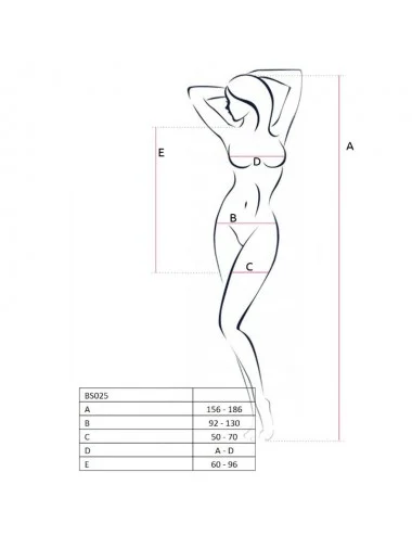 PASSION WOMAN BS025 BODYSTOCKING DRESS STYLE BLACK ONE SIZE