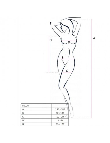 PASSION WOMAN BS026 BODYSTOCKING DRESS STYLE WHITE ONE SIZE