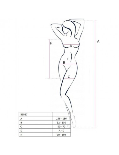 PASSION WOMAN BS027 BODYSTOCKING DRESS STYLE BLACK ONE SIZE