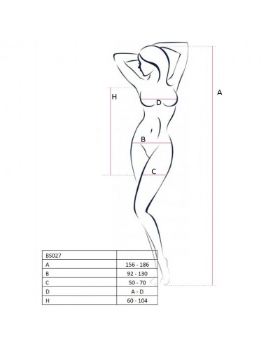 PASSION WOMAN BS027 BODYSTOCKING DRESS STYLE BLACK ONE SIZE