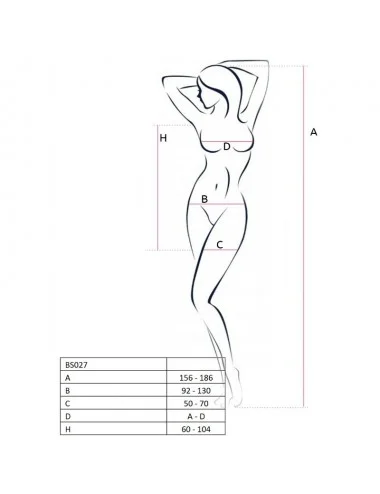 PASSION WOMAN BS027 BODYSTOCKING DRESS STYLE BLACK ONE SIZE