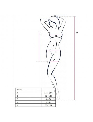 PASSION WOMAN BS027 BODYSTOCKING DRESS STYLE WHITE ONE SIZE