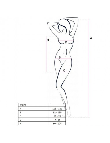 PASSION WOMAN BS027 BODYSTOCKING DRESS STYLE RED ONE SIZE