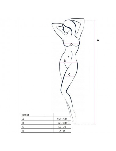 PASSION WOMAN BS031 BODYSTOCKING WHITE ONE SIZE