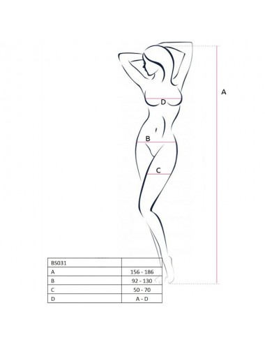 PASSION WOMAN BS031 BODYSTOCKING RED ONE SIZE