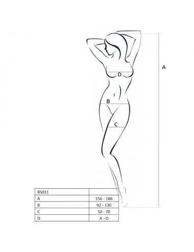 PASSION WOMAN BS031 BODYSTOCKING RED ONE SIZE