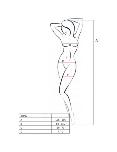 PASSION WOMAN BS032 BODYSTOCKING BLACK ONE SIZE
