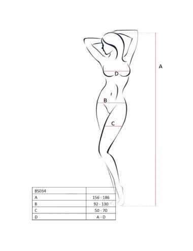 PASSION WOMAN BS034 BODYSTOCKING BLACK ONE SIZE