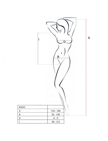 PASSION WOMAN BS035 BODYSTOCKING WHITE ONE SIZE