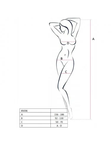 PASSION WOMAN BS036 BODYSTOCKING WHITE ONE SIZE