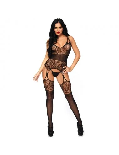 LEG AVENUE STRAPPY ROSE BODYSTOCKING ONE SIZE
