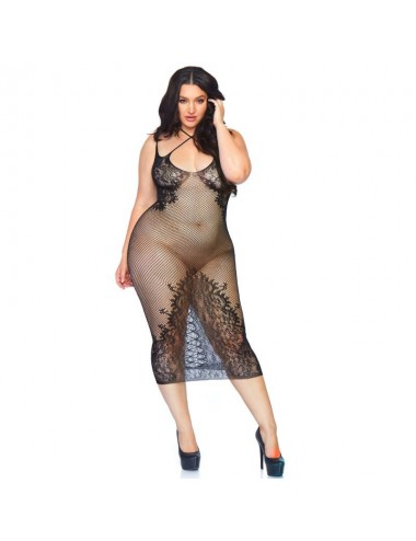LEG AVENUE DUAL STRAP HALTER DRESS 1X-2X