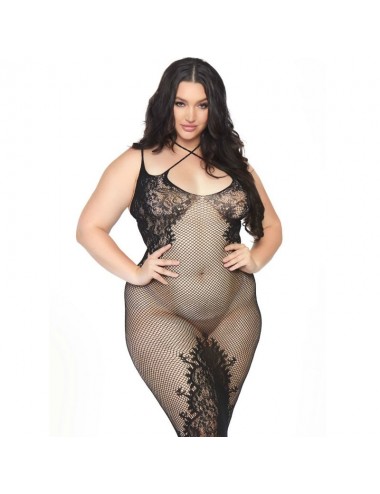 LEG AVENUE DUAL STRAP HALTER DRESS 1X-2X