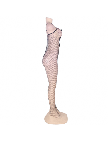 QUEEN LINGERIE - BODYSTOCKING WITH TIES IN NECKLINE S/L