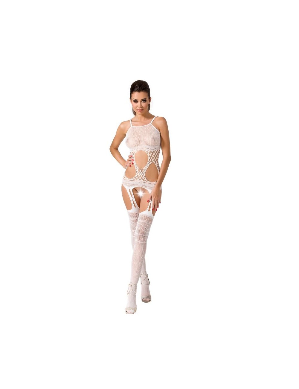 PASSION WOMAN BS047 BODYSTOCKING - WHITE ONE SIZE PASSION WOMAN BS047 BODYSTOCKING - WHITE ONE SIZE