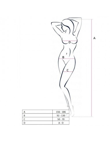 PASSION WOMAN BS046 BODYSTOCKING - WHITE ONE SIZE